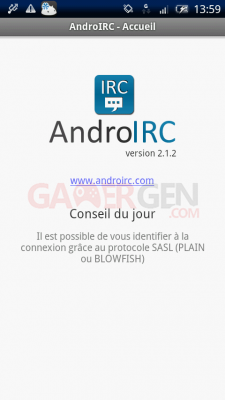 androIRC screen AndroIRC1