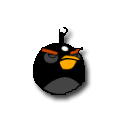 Angry bird black-bird